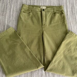 Madewell Olive Green Wide Leg  High Rise Pants
